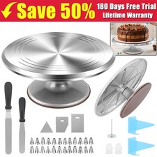Cake Turntable 12'' Aluminum Cake Revolving Stand Holder Cake Baking Decor UK
