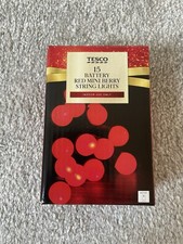 Tesco 15 Battery Red Mini Berry String Lights
