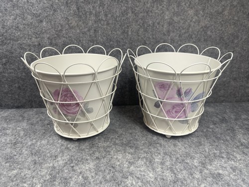 Ikea floral metal plant pot - metal, &
