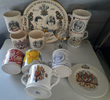 Job Lot Bundle Princess Diana Wedding Commemorative Mugs Glass Plates. UK ONLY