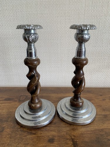 Vintage candlesticks chrome - vintage,