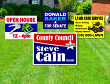 20 - 18x24 Yard Signs - Custom Design - Full Color - 2 Sided - Stakes Included!