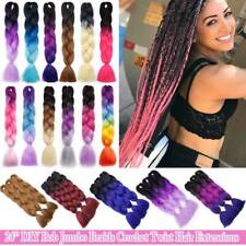 24" Jumbo Braiding DIY Piece Hair Extensions Afro Twist Box Braids Ombre Rainbow