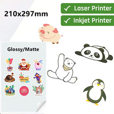 20x Printable Vinyl Sticker Paper Label for Inkjet Laser A4 Glossy Waterproof