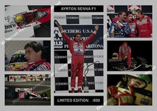 AYRTON SENNA SIGNED F1 LIMITED EDITION MEMORABILIA  A4 AUTOGRAPH PHOTO PRINT 