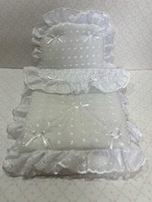 COACH BUILT PRAM BEDDING SET for Silver Cross Dolls Toy Pram - Broderie Anglaise