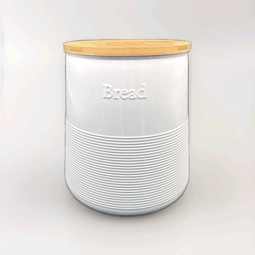 Bread bin cream - bread, wooden