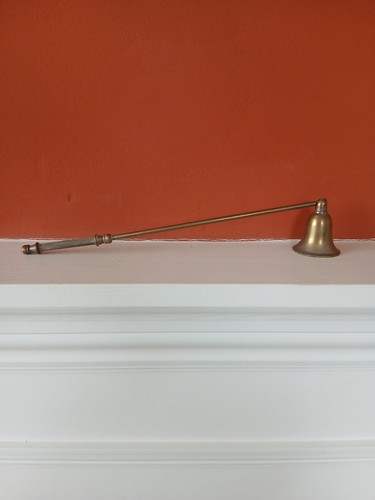 Brass candle snuffer with - candle,