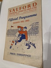 Rare - Salford v Hull KR 22/09/1951 Rugby League Programme