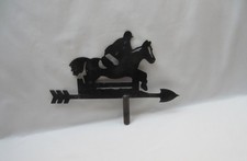Weathered reproduction jumping horse & rider top section of weather vane only