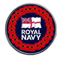 Royal Navy Poppies wreath  domed lapel pin badge 25mm