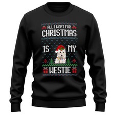 Christmas Westie Adults Sweatshirt Dog Owner Men and Women dog pet animal wes...