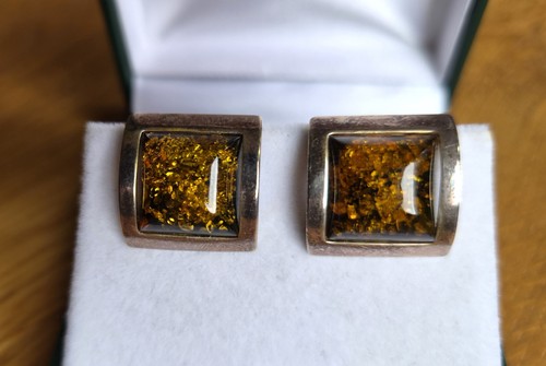 Genuine amber set sterling - set,