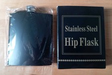 Hip Flask, Black, Stainless