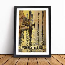 Vintage Travel Venice Vol.1 Framed Canvas Wall Art Print Poster Picture