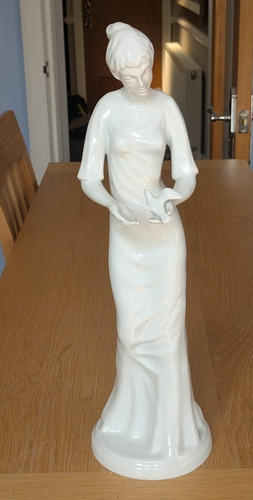 White glazed porcelain woman - a,