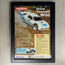 FRAMED KYOSHO RS-200, VINTAGE RADIO CONTROLLED CAR ADVERT 1988
