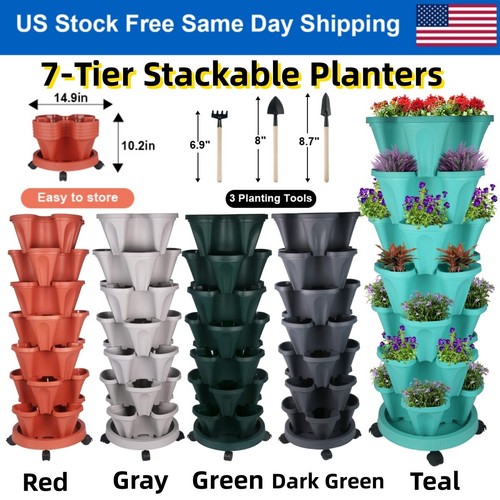 Tier stackable planters - 7-tier,