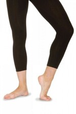 Black Cotton/Lycra Dance Leggings -  Fitness 3/4 Length Arabesque ALL SIZES NEW!