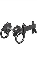 GATEMATE BLACK GARDEN GATE RING LATCH CATCH WITH FIXINGS HEAVY DUTY