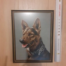 German Shepherd dog stitched wall deco