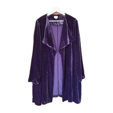 Elegant EAST Liquid Silk Devore Velvet Kimono Jacket Opera Occasion art Robe M L