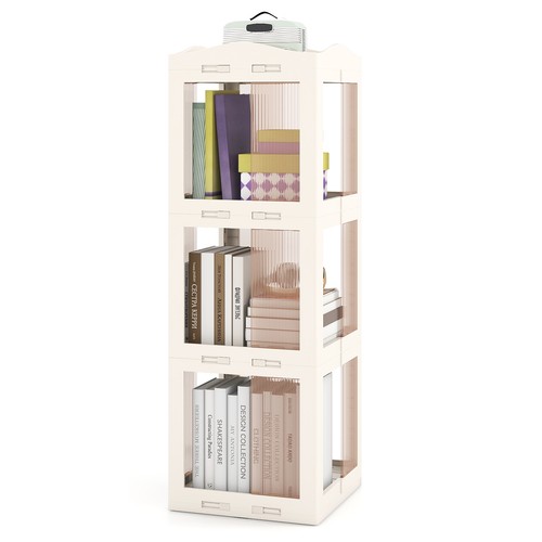 Foldable rotating bookshelf - rotating,