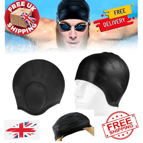 Silicone swimming cap with ear - cap,