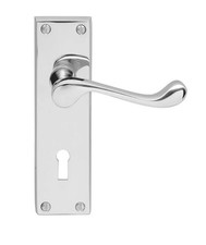 Carlisle Brass CBS55 Victorian Door Handle-Scroll, Satin Chrome, 180 x 40mm