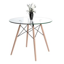 Round Dining Table Clear Glass