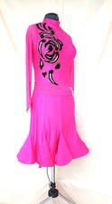Latin Competition quality Dress in Fuchsia, size 14-16 UK, used
