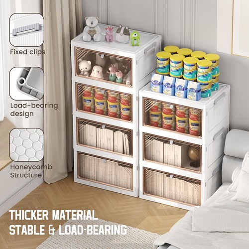 Folding plastic storage bin - plastic,