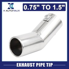 Auto Chrome Curved Exhaust Tail Muffler Tip Pipe Fit Diameter 0.75" to 1.5"
