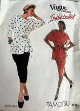  Vintage Women’s Vogue Peplum Top/Skirt Sewing Pattern in Size 12 - Opened / Cut