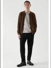 Cos Mens Brown 100% Wool Zip