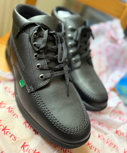 Kickers men black - kickers, leather