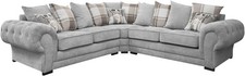 Grey Suede Fabric Corner Sofa