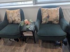 Elegant Suede Green Chairs