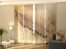 Panel Track Blinds for Sliding Glass Door, any sizes - Beige Marble with Gold
