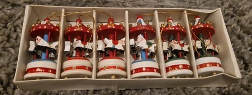 Six vintage wooden carousel - vintage,