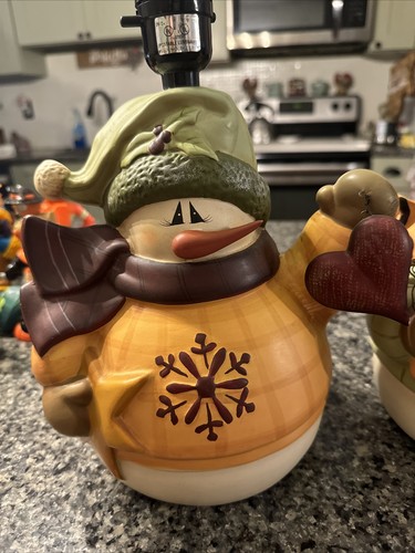Pair ceramic snowman - pair,