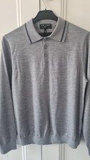 Falke Mens Virgin Wool Grey Long Sleeve Jumper Collared Size Small BNWT RRP £240