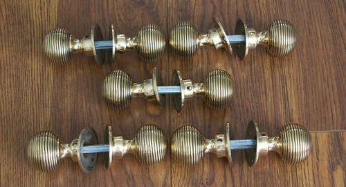 Solid brass door knobs - brass,