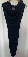 Bodycon Dress Gorgeous Couture Size XS Navy Short Sleeve Knee Length Stretch