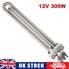 12V 300W Stainless Steel Immersion Water Heater Electric Tube Heating Element UK