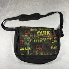 Vintage Quiksilver Laptop Messenger Shoulder Bag Mens Black Adjustable Strap Y2K