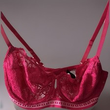 Marks & Spencer B BY BOUTIQUE Cleo Lace Wired Hot Pink Balcony Bra 32DD RRP £14