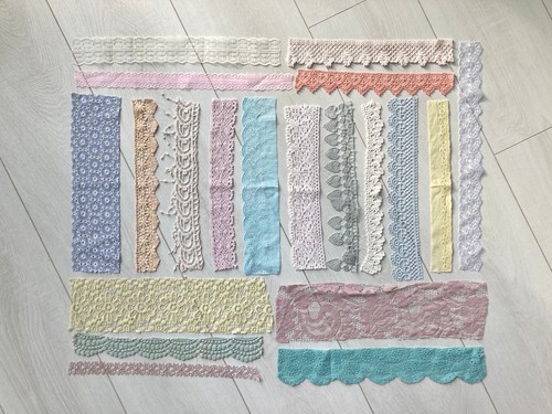 Pastel vintage lace trim - , &