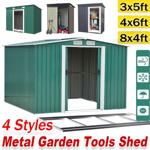 4x8ft garden shed metal pent - garden,
