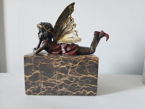 Vintage bronze and marble - and,